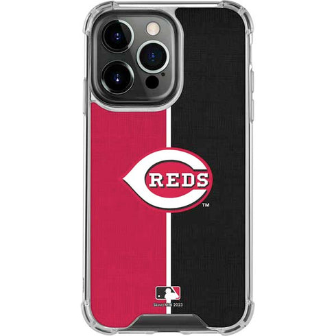 MLB Cincinnati Reds Split iPhone 15 Pro Clear Case